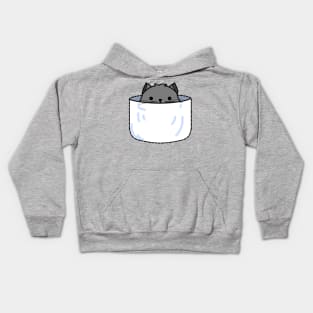 Grey Pocket Kitten Kids Hoodie